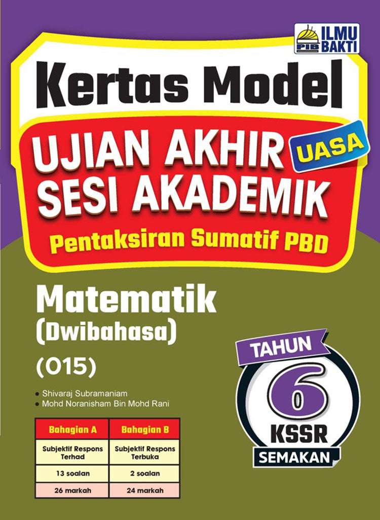 Kertas Model UASA Matematik KSSR (Dwi) Thn 6