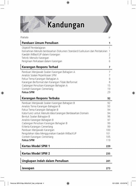 Penulisan Bahasa Melayu SPM (IMBacKUP) 2026