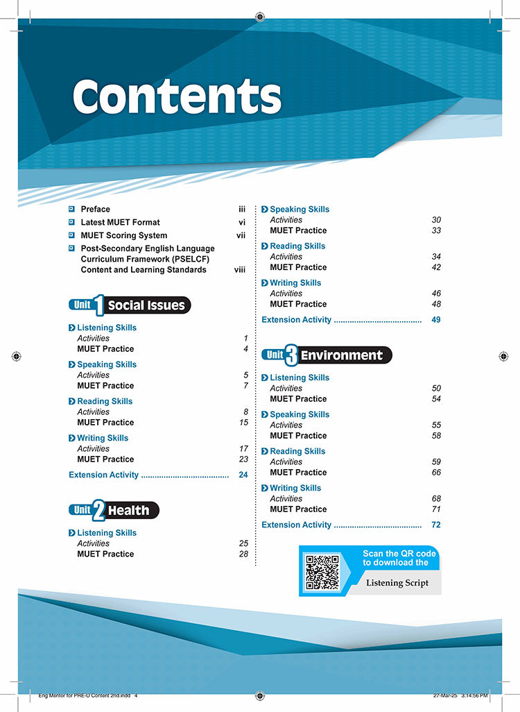 English Mentor for Pre-U [2025]