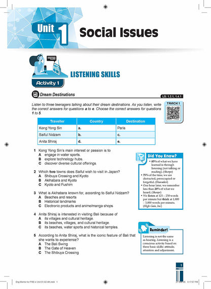 English Mentor for Pre-U [2025]