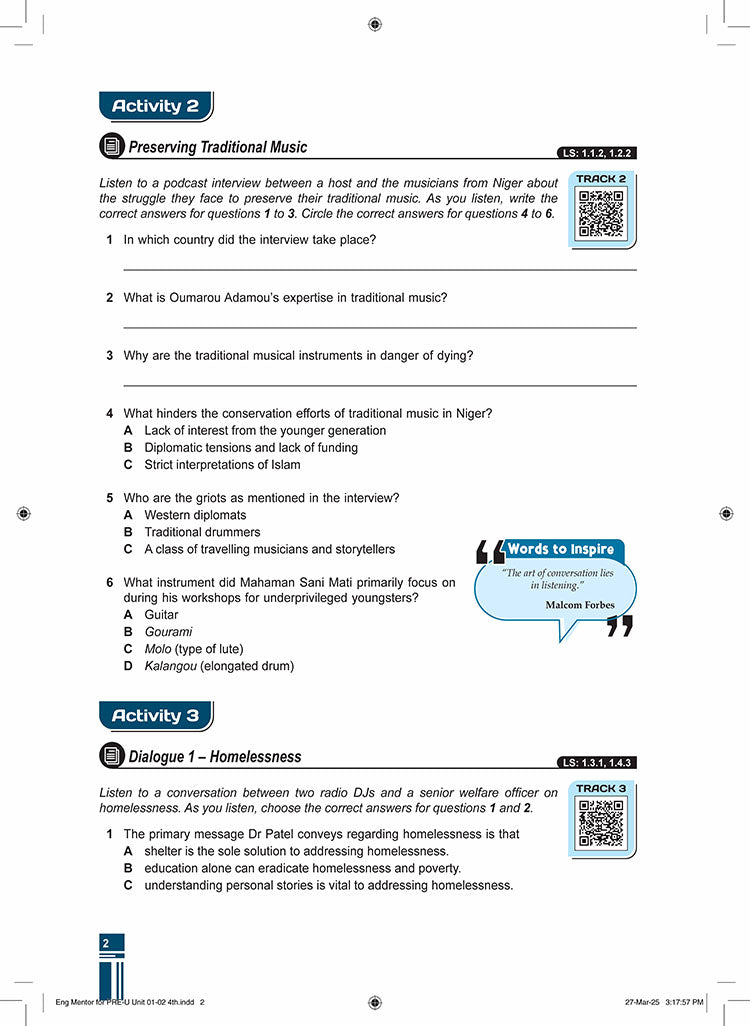 English Mentor for Pre-U [2025]