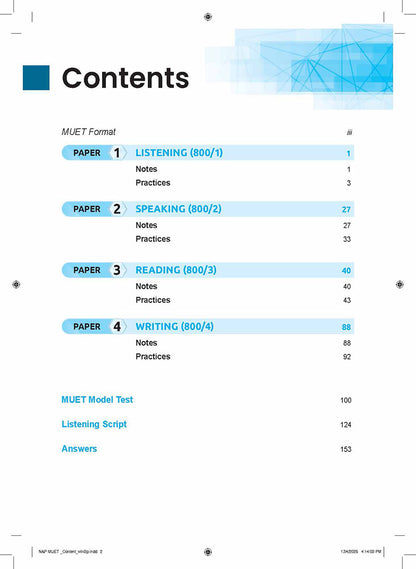 Notes & Practices MUET [2025]
