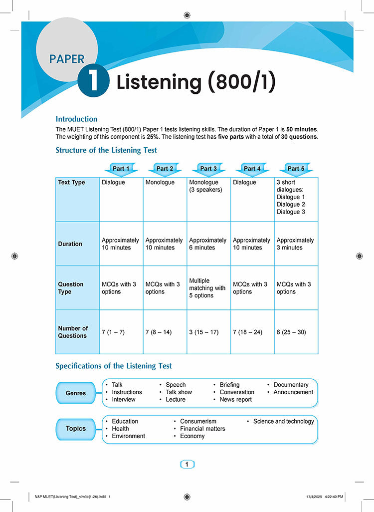 Notes & Practices MUET [2025]