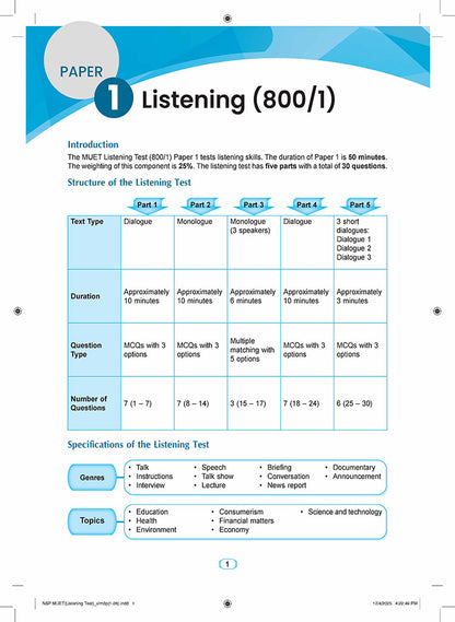 Notes & Practices MUET [2025]