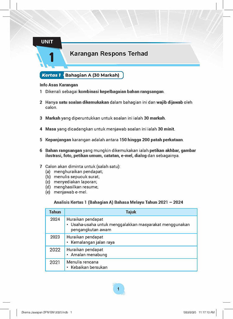 Skema Jawapan SPM Bahasa Melayu KSSM Tg 4&5
