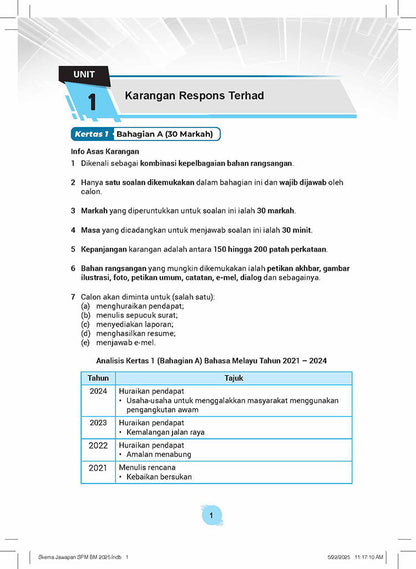 Skema Jawapan SPM Bahasa Melayu KSSM Tg 4&5