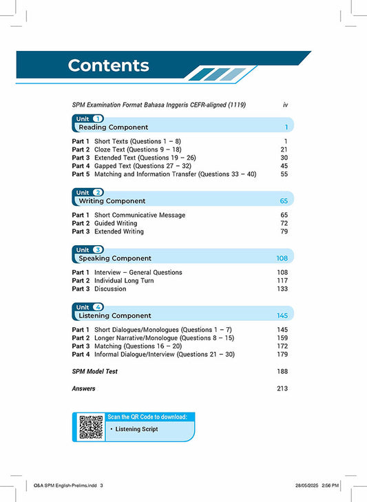 Skema Jawapan SPM Bahasa Inggeris (CEFR) KSSM Form 4&5