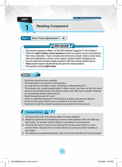 Skema Jawapan SPM Bahasa Inggeris (CEFR) KSSM Form 4&5