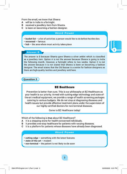 Skema Jawapan SPM Bahasa Inggeris (CEFR) KSSM Form 4&5