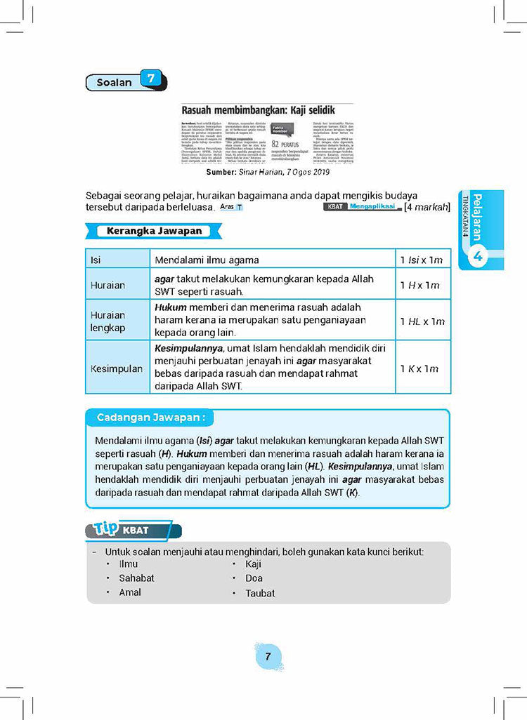Skema Jawapan SPM Pendidikan Islam KSSM Tg 4&5