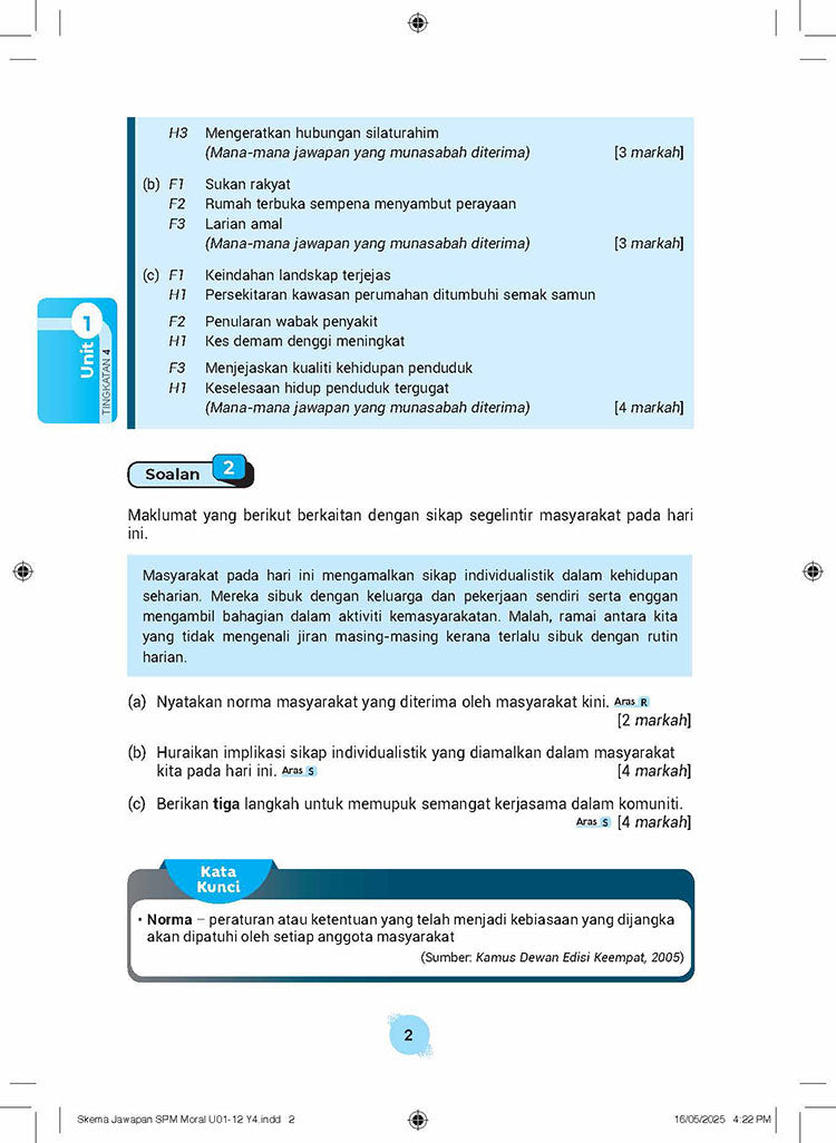 Skema Jawapan SPM Pendidikan Moral KSSM Tg 4&5