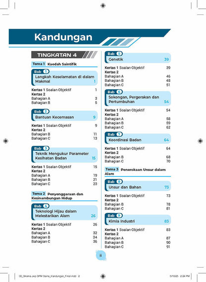 Skema Jawapan SPM Sains KSSM (Dwi) Tg 4&5