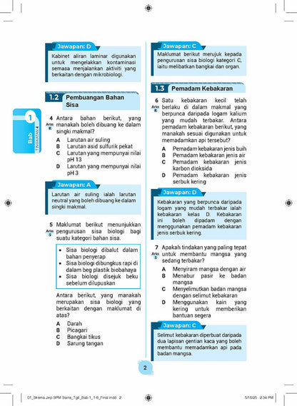 Skema Jawapan SPM Sains KSSM (Dwi) Tg 4&5