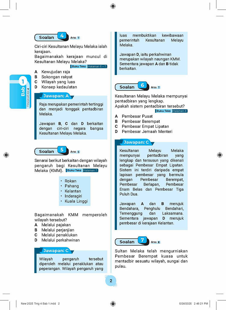 Skema Jawapan SPM Sejarah KSSM Tg 4&5
