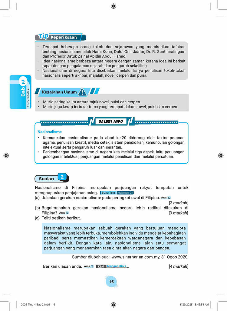Skema Jawapan SPM Sejarah KSSM Tg 4&5