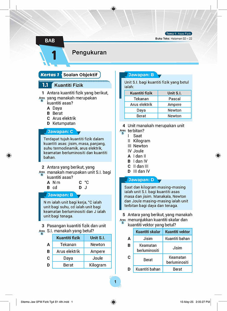 Skema Jawapan SPM Fizik KSSM Tg 4&5