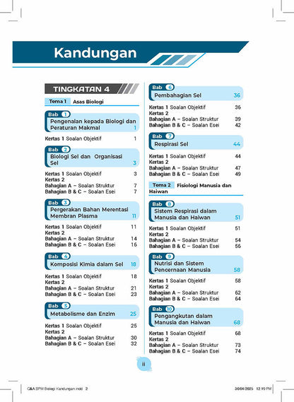 Skema Jawapan SPM Biologi  KSSM Tg 4&5