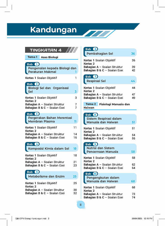Skema Jawapan SPM Biologi  KSSM Tg 4&5