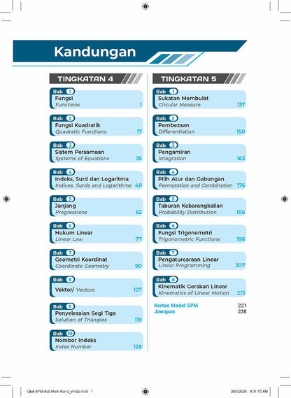 Skema Jawapan SPM Matematik Tambahan (Dwi) KSSM Tg 4&5