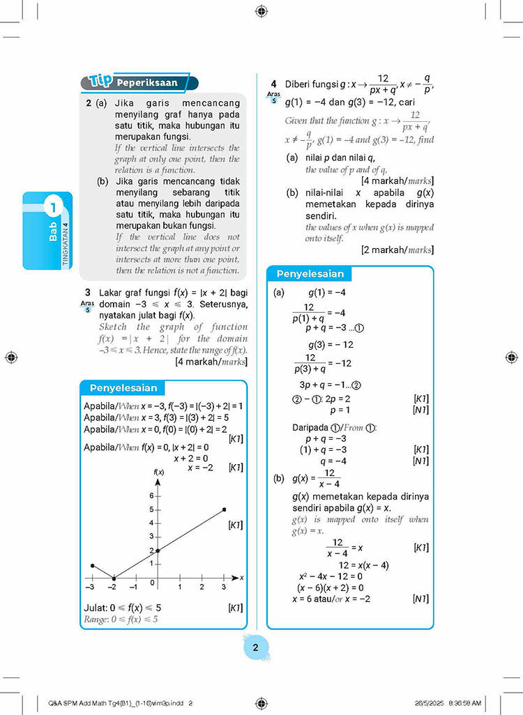 Skema Jawapan SPM Matematik Tambahan (Dwi) KSSM Tg 4&5