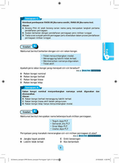 Skema Jawapan SPM Perniagaan KSSM Tg 4&5