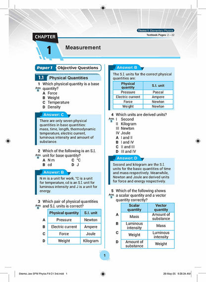 Skema Jawapan SPM Physics KSSM Form 4&5