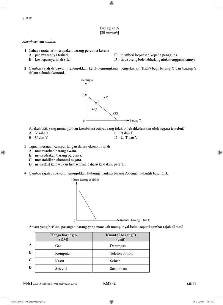 Skor A dalam STPM (Semester 1)