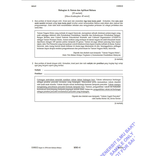 Target A+ Kertas Model SPM