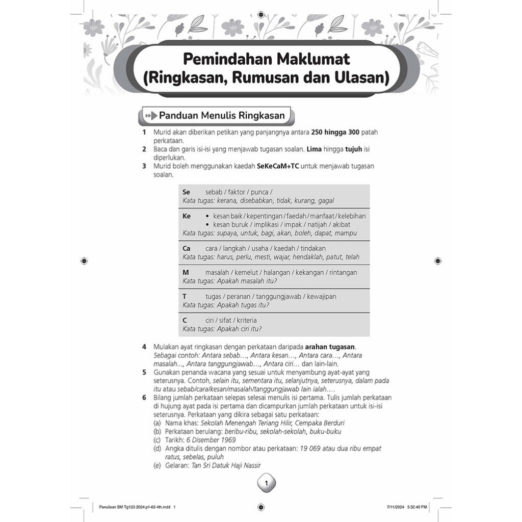 Contoh Karangan Bahasa Melayu Tingkatan 1,2,3 (IMBaKU)